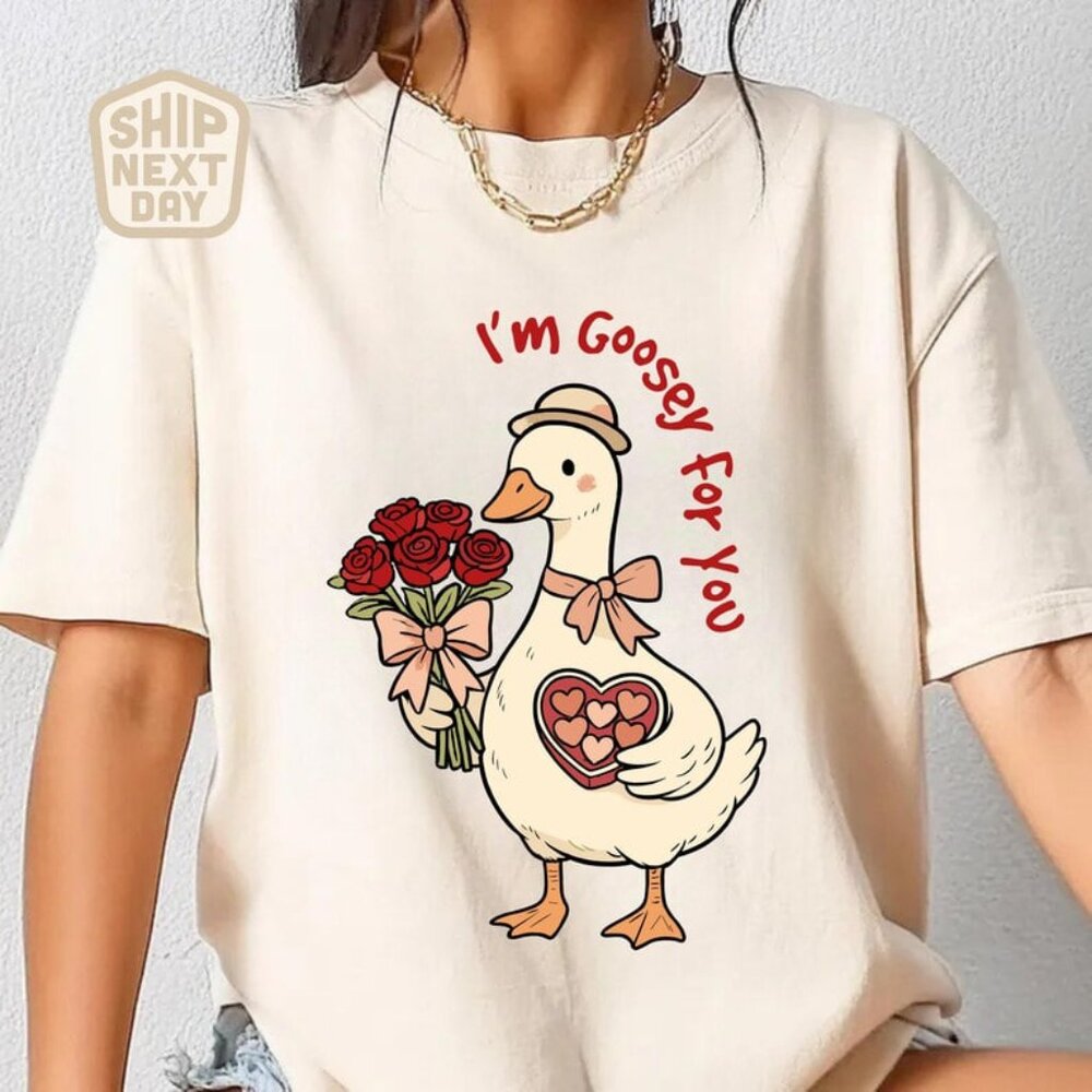 Funny Valentine Goose Shirt, Cute Valentine Tee, Valentine Shirt